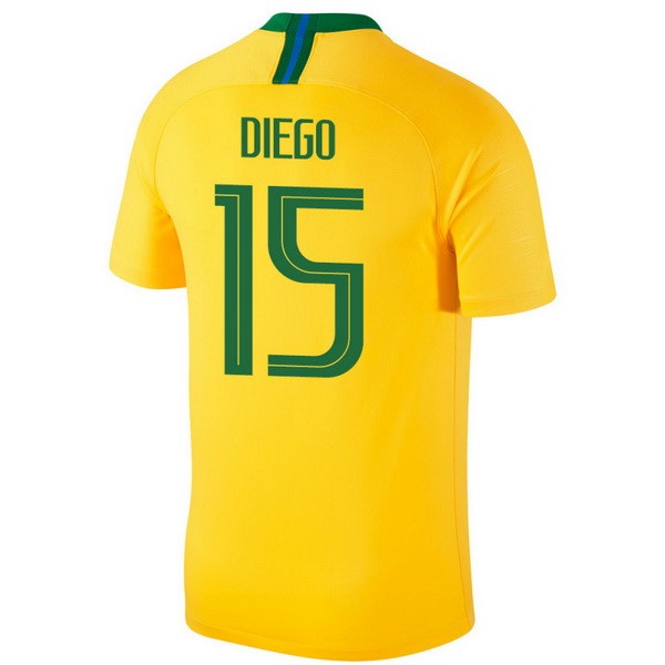 Camiseta Brasil 1ª Diego 2018 Amarillo
